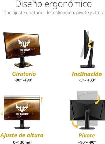 Miniatura 5 de ASUS TUF Gaming Monitor para juegos 2K HDR de 27 pulgadas (VG27AQ) - QHD (2560 x 1440), 165Hz (soporta 144 Hz), 1 ms, desenfoque de movimiento