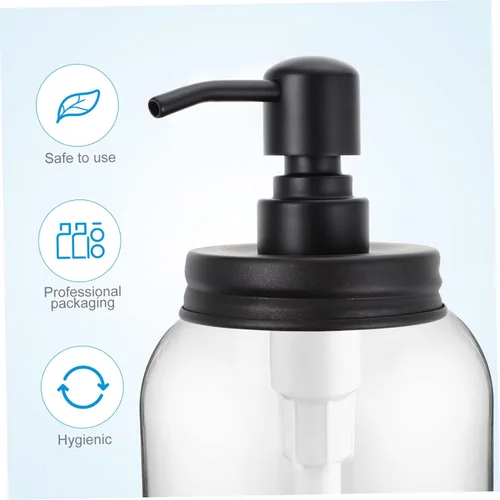 Miniatura 5 de SHOWERORO 1 bomba de jabón de acero inoxidable para frasco, elegante dispensador de jabón líquido, compatible con frascos de boca regular, repuesto
