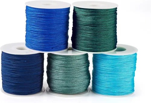 Miniatura 11 de Pandahall - Cordón de nailon trenzado de 0.020 in, cuerda de nailon trenzado de 150 yardas con carrete de plástico para hacer joyas y manualidades