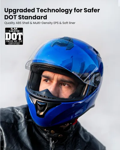 Miniatura 7 de ILM Casco de Motocicleta de Cara Completa para Calle con Rejillas de Ventilación Ampliadas, Visera de Repuesto Gratis para Hombres y Mujeres