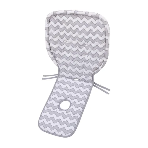 Miniatura 3 de Almohadilla para silla alta Chevron gris y blanco suave Cojín de repuesto fácil de instalar que se adapta a la mayoría de sillas altas de arnés