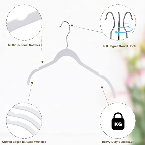 Miniatura 5 de Quality Hangers Perchas de plástico que no son de terciopelo para la ropa, juego de perchas resistentes para ropa, perchas para armario que ahorran