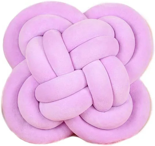 Miniatura 34 de Cyprinus Carpio Almohada creativa con nudo de bola de rosa, cojín de flor para sofá, almohada lumbar, decoración (rosa-C)
