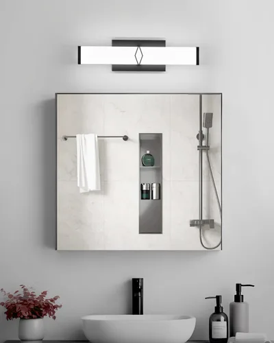 Miniatura 6 de Lámparas de baño sobre espejo, luces modernas de tocador de 16 pulgadas para baño, barra de luz LED regulable de 20 W, 2000 lm, accesorios de Negro