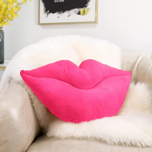 Miniatura 14 de AELS Almohadas de labios grandes 3D de terciopelo suave, almohadas decorativas, lindas almohadas de 24 x 12 pulgadas para sofá, cama, sala de estar