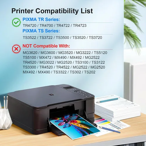 Miniatura 2 de 275XL 276XL - Repuesto para cartuchos de tinta Cannon 275 y 276 para cartuchos de tinta Canon 275 y 276, funciona con Canon PIXMA TR4720 TS3522