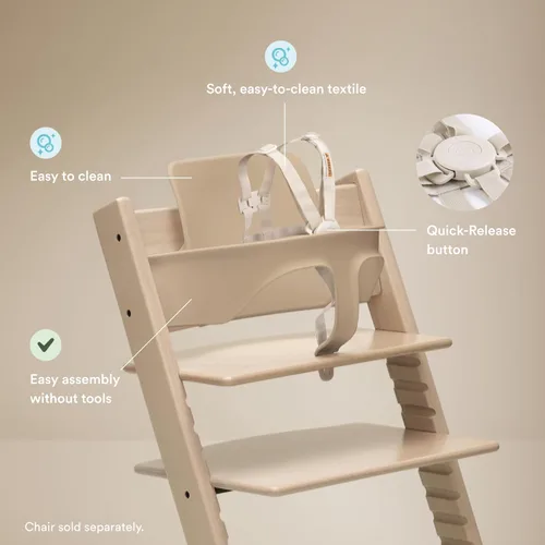 Miniatura 3 de Stokke Tripp Trapp - Juego de 2 piezas para bebé, color rosa sereno, para edades de 6 a 36 meses, convierte la silla Tripp Trapp en una cómoda silla