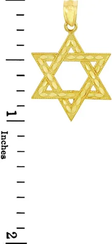 Miniatura 3 de Colgante Judaica de oro de 10 quilates con estrella judía de David (pequeño)