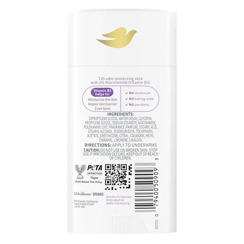 Miniatura 2 de Dove VitaminCare+ Desodorante en barra sin aluminio para protección de olores 72H Desodorante transpirable lavanda y manzanilla para mujeres, 2.6