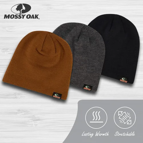 Miniatura 6 de Mossy Oak Men's Rib Knitted Hats - Warm and Cozy Beanie Hat - Men Winter Hat