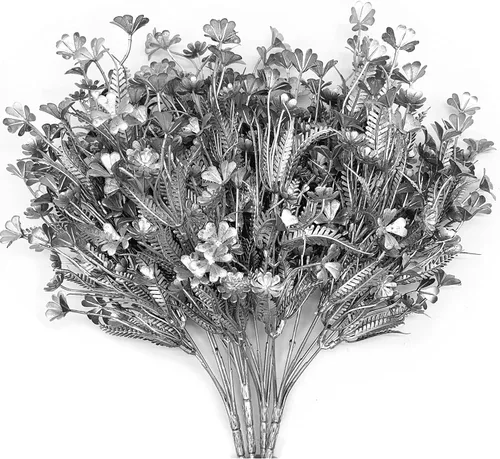 Miniatura 45 de CATTREE Plantas artificiales, plantas de plástico, arbustos, helechos, hierba, arbustos, hojas falsas, boda, hogar, jardín, terraza, centros
