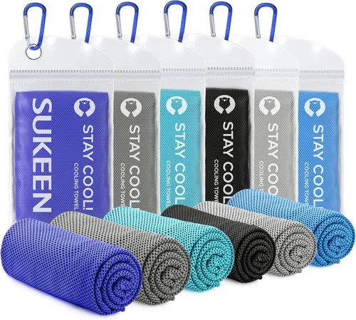 Sukeen Toalla de enfriamiento para cuello y cara (40 x 12 pulgadas), toallas de refrigeración de microfibra a granel para atletas, envolturas de