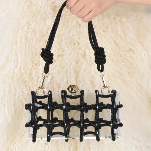 Miniatura 4 de ARTLUXE Bolso de mano acrílico con diamantes de imitación para boda y fiesta