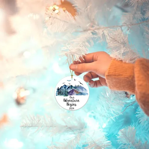 Miniatura 3 de Adorno de árbol de Navidad Our Adventure Begins, regalo para parejas de recién casados, adorno de Navidad para casados, regalos de boda