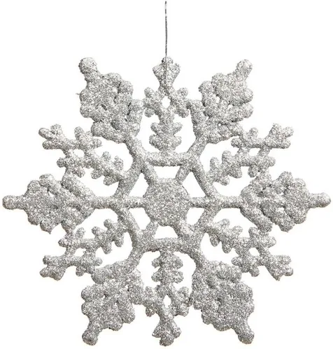 Miniatura 5 de Copo de nieve con purpurina, de plástico Vickerman, 4 pulgadas, caja Pet de 24
