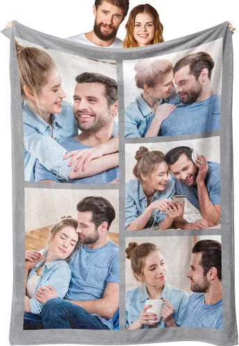 Miniatura 13 de Manta personalizada con fotos, manta personalizada de collage de fotos, regalos para madre, padre, amante, amigo, manta de franela personalizada
