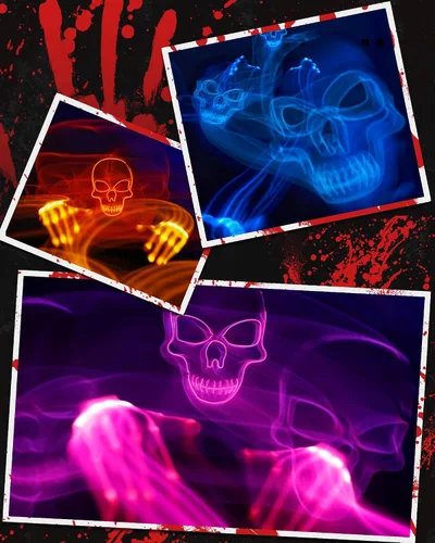 Miniatura 7 de Sumind Máscara LED de Halloween, esqueleto LED aterrador, hacker de purga que brilla en la oscuridad, para fiesta de disfraces de Halloween (rosa)
