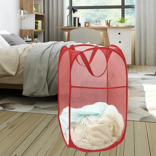 Miniatura 4 de Cesta desplegable para lavandería, cesta plegable de malla para la lavandería, cesta de ropa plegable portátil, contenedor de almacenamiento