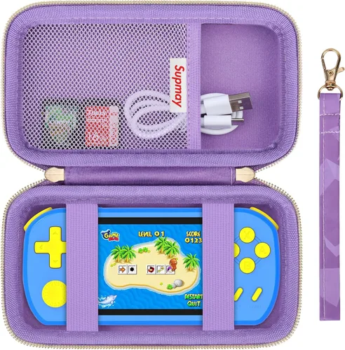 Miniatura 14 de Supmay Funda de transporte compatible con CCTU / TEBIYOU - Juegos de mano para niños, precargados 218 videojuegos retro, soporte portátil para Cubo