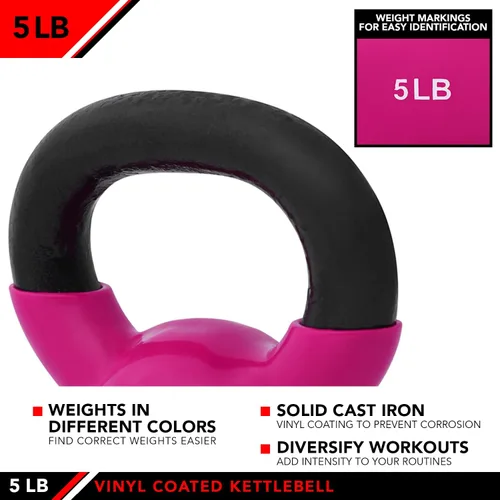 Miniatura 4 de JFIT Kettlebell Weights Vinyl Coated Iron
