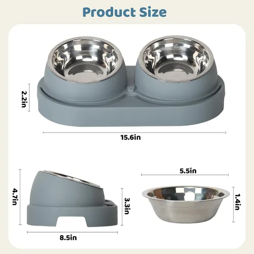 Miniatura 7 de UBPET Comedero y Dispensador de Agua para Gatos, Comedero para Gatos Mejorado 2025 con Cuencos de Acero Inoxidable, Dispensador de Comida