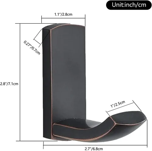 Miniatura 6 de WINCASE Ganchos de bronce para toallas de baño, paquete de 2 ganchos para ropa de baño, ganchos de latón macizo aceitado en la cocina montados
