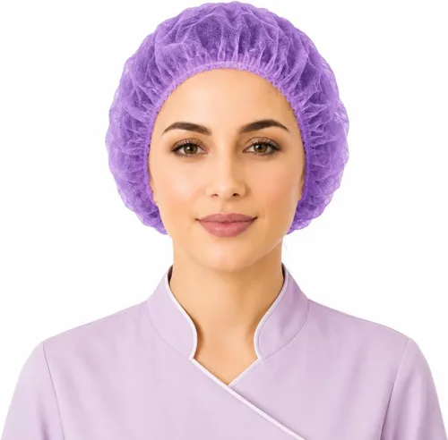 Miniatura 6 de Gorras Bouffant desechables, red de pelo de 21 pulgadas, tapón elástico para servicio de alimentos, cubierta de cabeza para dormir