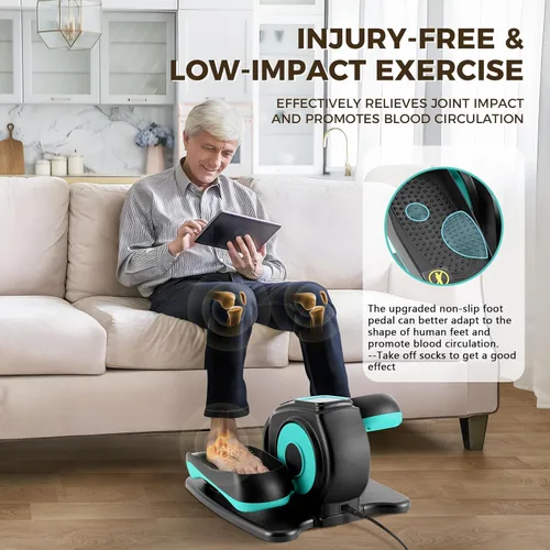 Miniatura 5 de Rollingsurfer Under Desk Elliptical Machine, Electric Leg Exerciser for Seniors, Compact Seated Pedal Exerciser, Portable Elliptical Trainer with