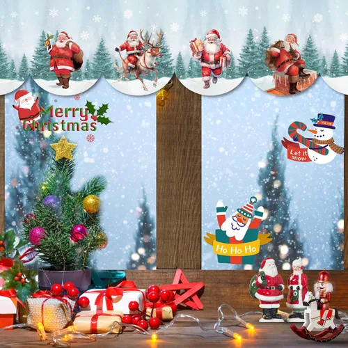 Miniatura 6 de AerWo Bufandas de mantel de Navidad de 79 x 20 pulgadas, decoraciones de Navidad para chimenea, cubierta de chimenea de Navidad de Papá Noel