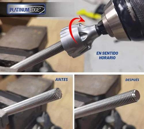 Miniatura 3 de PLATINUMEDGE Herramienta de desbarbado de chaflán externo, hoja de carburo YG8, broca de desbarbado, herramienta de eliminación de rebabas, vástago