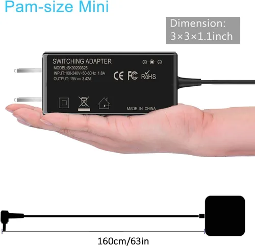 Miniatura 7 de Adaptador de CA de 45 W, cargador para portátil compatible con Asus UX360C Q304U X553M Q302L Q405U Q504UA Q406DA S200E S531FA UX305 UX305F UX310U
