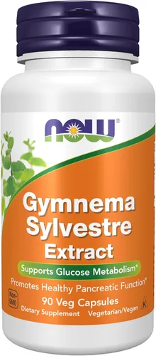 NOW Suplementos, Gymnema Sylvestre 400 mg, apoya el metabolismo de la glucosa*, 90 cápsulas vegetales, harina de arroz, estearato de magnesio,