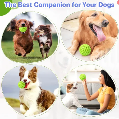 Miniatura 6 de DISSKNIC Pelotas chirriantes indestructibles para perros, juguetes interactivos para perros masticadores agresivos, razas grandes para aliviar