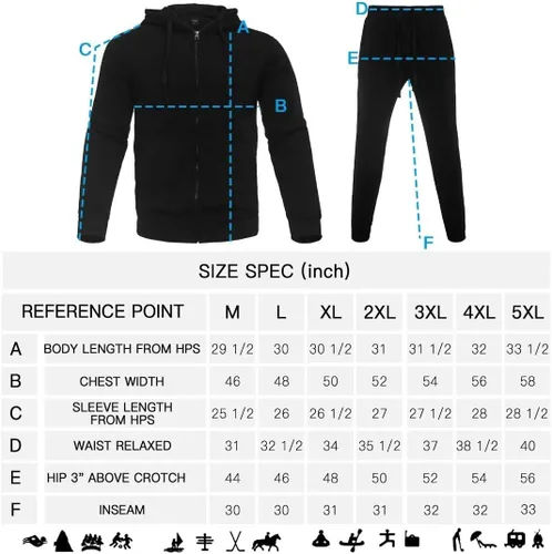 Miniatura 5 de Conjunto deportivo de forro polar con capucha para hombre, 2 piezas, conjunto casual para correr