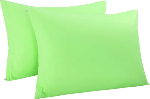 Miniatura 20 de uxcell Fundas de almohada tejidas de 100% algodón egipcio, fundas de almohada suaves y transpirables con cierre de cremallera, 2 fundas de almohada