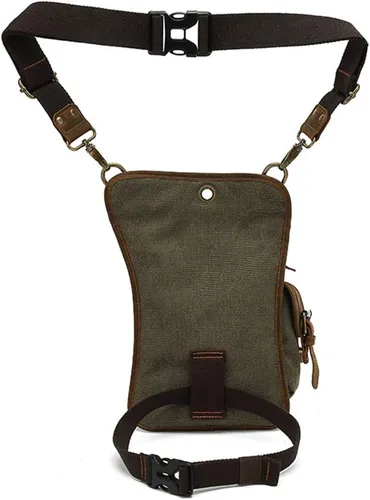 Miniatura 2 de Riñonera táctica para muslos al aire libre para hombres y mujeres, para ciclismo militar, con múltiples bolsillos, Verde militar