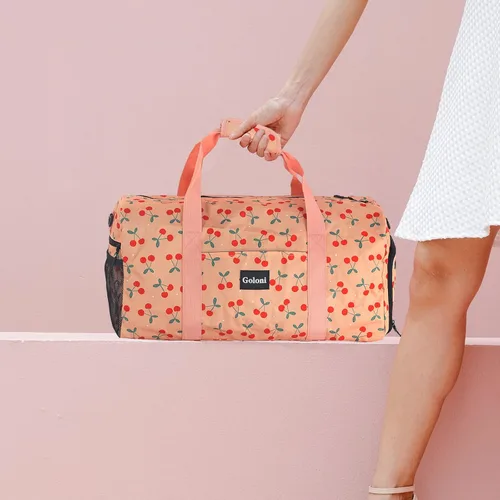 Miniatura 7 de Goloni Bolsa de lona grande de 22 pulgadas para mujer, con compartimento para zapatos, bolsas de viaje para gimnasio, entrenamiento, ropa, equipaje