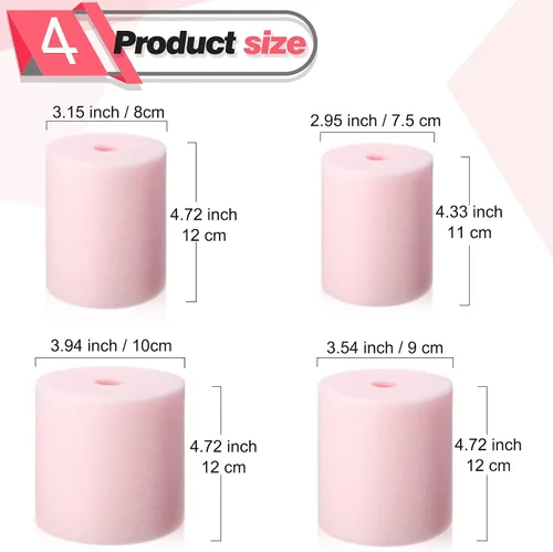 Miniatura 2 de Honoson 4 tamaños, 8 piezas de vasos de espuma para tubos de PVC de 1/2 pulgada, accesorios para todos los vasos de 10 a 40 onzas (negro y rosa)