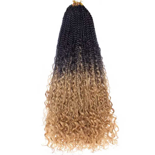Miniatura 51 de Beverlee Goddess Box - Trenzas de ganchillo de 8 pulgadas, 8 paquetes de trenzas de ganchillo bohemias, extremos rizados, pelo sintético rizado