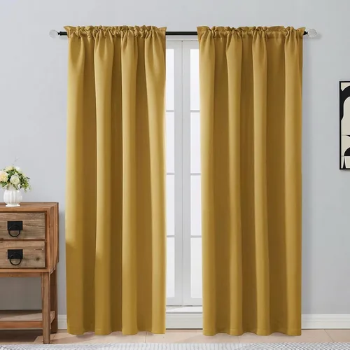 Miniatura 209 de OVZME Cortinas opacas turquesa para tratamiento de ventanas pequeñas, cortinas cortas con bloqueo de luz para ventana de cocina sobre el fregadero