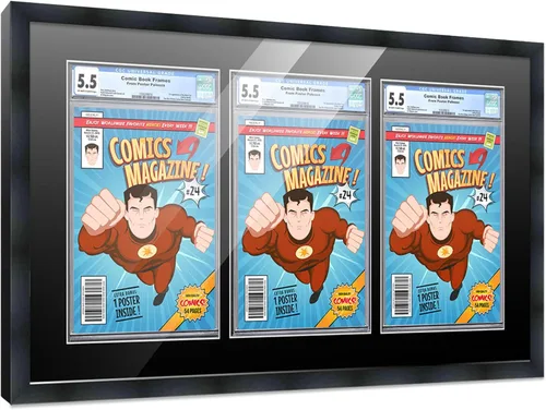 Miniatura 51 de Marco de cómic con paspartú para 8 CGC, CBCS o PGX Graded Comics - Marco de cómic blanco para cómics de 8.125 x 13 pulgadas Marco blanco