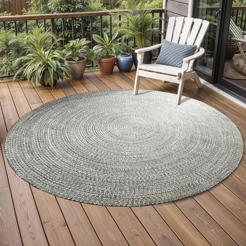 Miniatura 26 de BNM - Alfombra ovalada bohemia para interiores y exteriores con patrón trenzado sólido, perfecta para patio trasero, patio, oficina, sala de estar