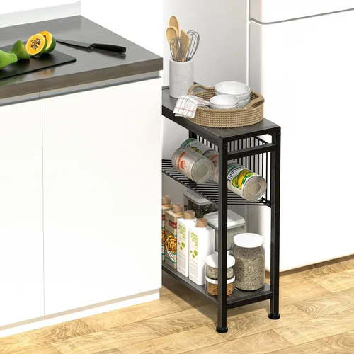 Miniatura 4 de Mesa auxiliar para espacios pequeños, mesa auxiliar estrecha con soporte para revistas, mesa auxiliar delgada de diseño 2 en 1, mesita de noche Gris