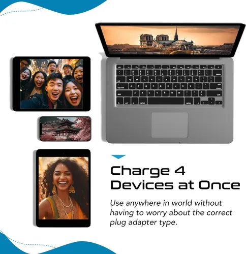 Miniatura 9 de Ceptics Adaptador de Enchufe de Corriente Internacional Juego de Viaje, 20W PD y QC, USB Dual Seguro y USB-C 3.1A - 2 Tomas de EE.UU. - Compacto