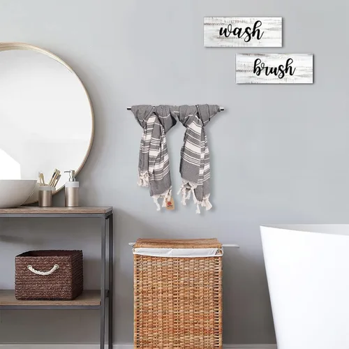 Miniatura 2 de Bazaar Anatolia Juego de 2 toallas de mano turcas para baño, 39 x 19 pulgadas, algodón, toallas de mano decorativas para cocina, té, yoga, cara