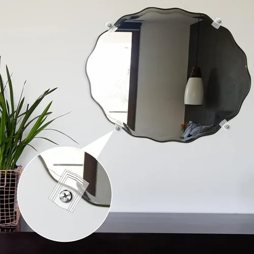 Miniatura 4 de Tatuo 20 clips de soporte de espejo para espejos de hasta 1/4 (0.236 pulgadas), clips de montaje de plástico transparente para colgar en la pared