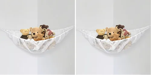 Miniatura 8 de MAQIHAN Red o hamaca para animales de peluche, ideas de almacenamiento para peluches, osos de peluche y juguetes, soporte organizador de esquina