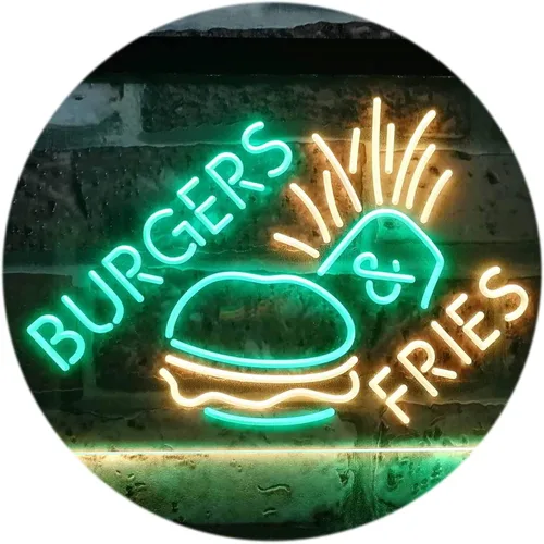 Miniatura 19 de ADVPRO Burgers & Fries Fast Food Open Shop - Letrero de neón LED de doble color, azul y rojo, 16 x 12 pulgadas, st6s43-i3192-br