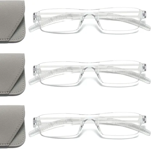 Miniatura 7 de Viseng Gafas de lectura y gafas de sol 3 en 1 con luz azul, lectores ultraligeros sin montura para hombres y mujeres, visión HD para interiores