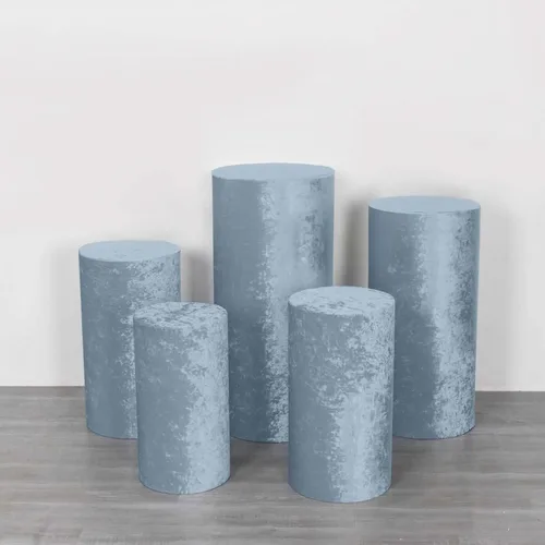 Miniatura 18 de Efavormart - Juego de 5 fundas de soporte para caja de exhibición cilíndrica de elastano, color negro, fundas elásticas para pilar de pedestal, 160
